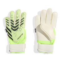 adidas Predator Match Fingersave Gants de Gardien de But Enfants Néon Jaune Blanc Noir