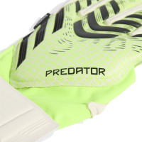 adidas Predator Match Fingersave Gants de Gardien de But Enfants Néon Jaune Blanc Noir
