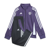 adidas Manchester United Survêtement Full-Zip 2025-2026 Tout-Petits Mauve Noir Blanc