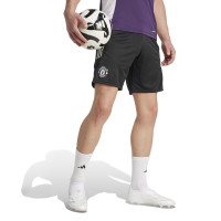 adidas Manchester United Short d'Entraînement 2025-2026 Noir Blanc Mauve