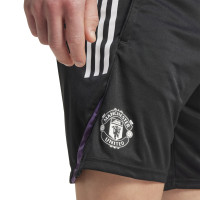 adidas Manchester United Short d'Entraînement 2025-2026 Noir Blanc Mauve