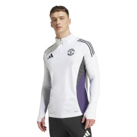 adidas Manchester United Haut d'Entraînement 1/4-Zip 2025-2026 Blanc Noir Mauve