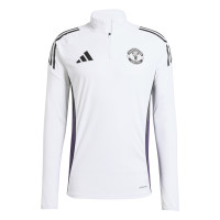 adidas Manchester United Haut d'Entraînement 1/4-Zip 2025-2026 Blanc Noir Mauve