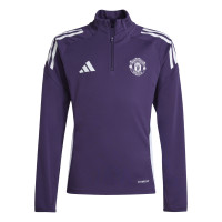 adidas Manchester United Trainingspak 1/4-Zip 2025-2026 Kids Paars Zwart Wit