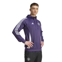adidas Manchester United Track Sweat à Capuche 2025-2026 Mauve Blanc
