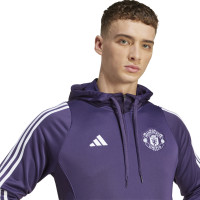 adidas Manchester United Track Sweat à Capuche 2025-2026 Mauve Blanc