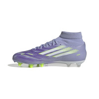 adidas F50 Sparkfusion League Gazon Naturel Artificiel Chaussures de Foot (MG) Femmes Mauve Jaune