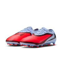 Nike Phantom 6 Low Pro Gazon Artificiel Chaussures de Foot (AG) Bleu Clair Rouge Vif Noir