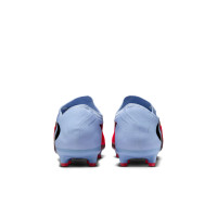 Nike Phantom 6 Low Pro Gazon Artificiel Chaussures de Foot (AG) Bleu Clair Rouge Vif Noir