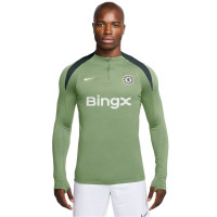 Nike Chelsea Strike Trainingstrui 1/4-Zip 2025-2026 Grijsgroen Donkergroen