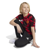 adidas Manchester United Pre-Match Trainingsshirt 2025-2026 Kids Rood Zwart Wit