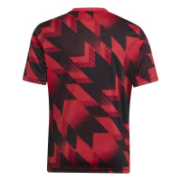 adidas Manchester United Pre-Match Trainingsshirt 2025-2026 Kids Rood Zwart Wit