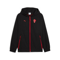 PUMA AC Milan Pumatech Woven Trainingspak Hooded Full-Zip 2025-2026 Zwart Rood