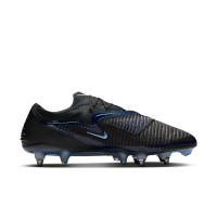 Nike Phantom 6 Low Elite Crampons Vissés Chaussures de Foot (SG) Noir Bleu Clair