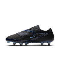 Nike Phantom 6 Low Elite Crampons Vissés Chaussures de Foot (SG) Noir Bleu Clair