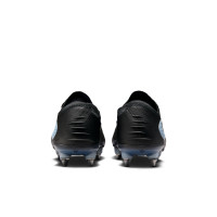 Nike Phantom 6 Low Elite Crampons Vissés Chaussures de Foot (SG) Noir Bleu Clair