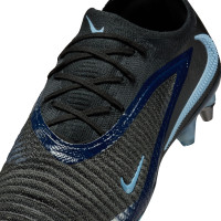 Nike Phantom 6 Low Elite Crampons Vissés Chaussures de Foot (SG) Noir Bleu Clair