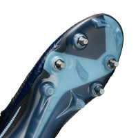 Nike Phantom 6 Low Elite Crampons Vissés Chaussures de Foot (SG) Noir Bleu Clair