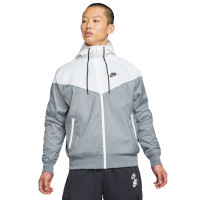 Survêtement tissé à glissière intégrale Nike Sportswear Windrunner gris blanc noir