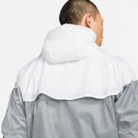 Survêtement tissé à glissière intégrale Nike Sportswear Windrunner gris blanc noir