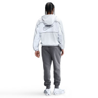 Combinaison de jogging en polaire Nike Sportswear Club à capuche gris argenté blanc