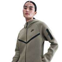 Survêtement Nike Sportswear Tech Fleece à fermeture éclair intégrale pour femmes, vert, gris, noir