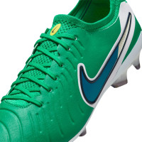 Nike Tiempo Legend 10 Elite Gazon Naturel Chaussures de Foot (FG) Vert Blanc Bleu