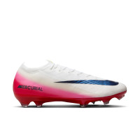 Nike Zoom Mercurial Vapor 16 Elite Gazon Naturel Chaussures de Foot (FG) Blanc Rouge Noir