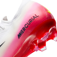 Nike Zoom Mercurial Vapor 16 Elite Gazon Naturel Chaussures de Foot (FG) Blanc Rouge Noir
