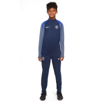 Nike Paris Saint-Germain Strike Survêtement 1/4-Zip 2025-2026 Enfants Bleu Foncé Bleu Blanc
