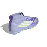 adidas F50 Sparkfusion League Gazon Naturel Artificiel Chaussures de Foot (MG) Enfants Mauve Jaune