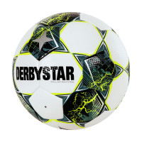 Derbystar Brillant TB Ballon de Foot en Salle Taille 4 Blanc Vert Jaune Vif