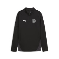 PUMA Manchester City Trainingspak 1/4-Zip 2025-2026 Kids Zwart Zilver