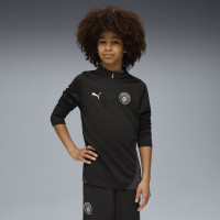 PUMA Manchester City Trainingspak 1/4-Zip 2025-2026 Kids Zwart Zilver