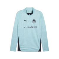 PUMA Olympique Marseille Survêtement 1/4-Zip 2025-2026 Bleu Clair Bleu Foncé Blanc