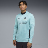 PUMA Olympique Marseille Survêtement 1/4-Zip 2025-2026 Bleu Clair Bleu Foncé Blanc