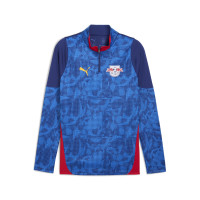 PUMA RB Leipzig Haut d'Entraînement 1/4-Zip 2025-2026 Bleu Bleu Foncé Rouge