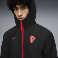 PUMA AC Milan Pumatech Woven Trainingspak Hooded Full-Zip 2025-2026 Zwart Rood