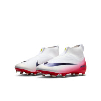 Nike Zoom Mercurial Superfly 10 Academy Gazon Naturel Artificiel Chaussures de Foot (MG) Enfants Blanc Rouge Noir