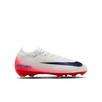 Nike Zoom Mercurial Vapor 16 Pro Gazon Naturel Chaussures de Foot (FG) Enfants Blanc Rouge Noir