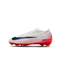 Nike Zoom Mercurial Vapor 16 Pro Gazon Naturel Chaussures de Foot (FG) Enfants Blanc Rouge Noir