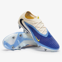 Nike Phantom 6 Low Elite IJzeren-Nop Voetbalschoenen (SG) Pro Player Wit Blauw Geel