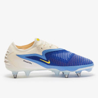 Nike Phantom 6 Low Elite IJzeren-Nop Voetbalschoenen (SG) Pro Player Wit Blauw Geel