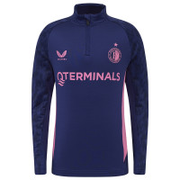 Castore Feyenoord Trainingspak 1/4-Zip 2025-2026 Kids Donkerblauw Roze