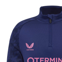 Castore Feyenoord Haut d'Entraînement 1/4-Zip 2025-2026 Enfants Bleu Foncé Rose