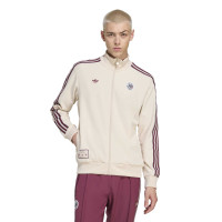 adidas Ajax Terrace Icons Trainingsjack Beige Bordeauxrood Blauw