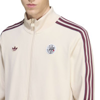 adidas Ajax Terrace Icons Trainingsjack Beige Bordeauxrood Blauw