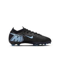 Nike Zoom Mercurial Vapor 16 Pro Gazon Naturel Chaussures de Foot (FG) Enfants Noir Bleu Clair