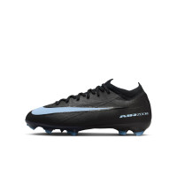 Nike Zoom Mercurial Vapor 16 Pro Gazon Naturel Chaussures de Foot (FG) Enfants Noir Bleu Clair