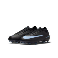 Nike Zoom Mercurial Vapor 16 Pro Gazon Naturel Chaussures de Foot (FG) Enfants Noir Bleu Clair